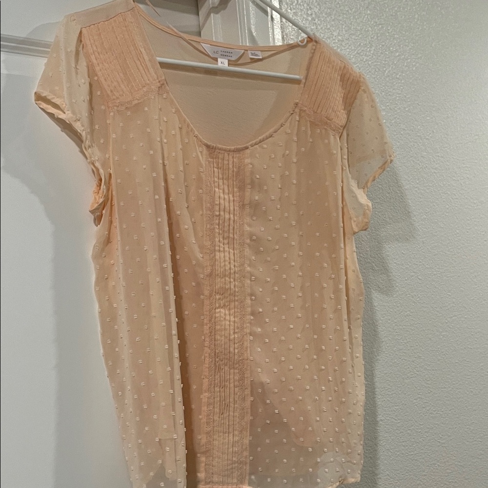LC Lauren Conrad Peach Textured Blouse
